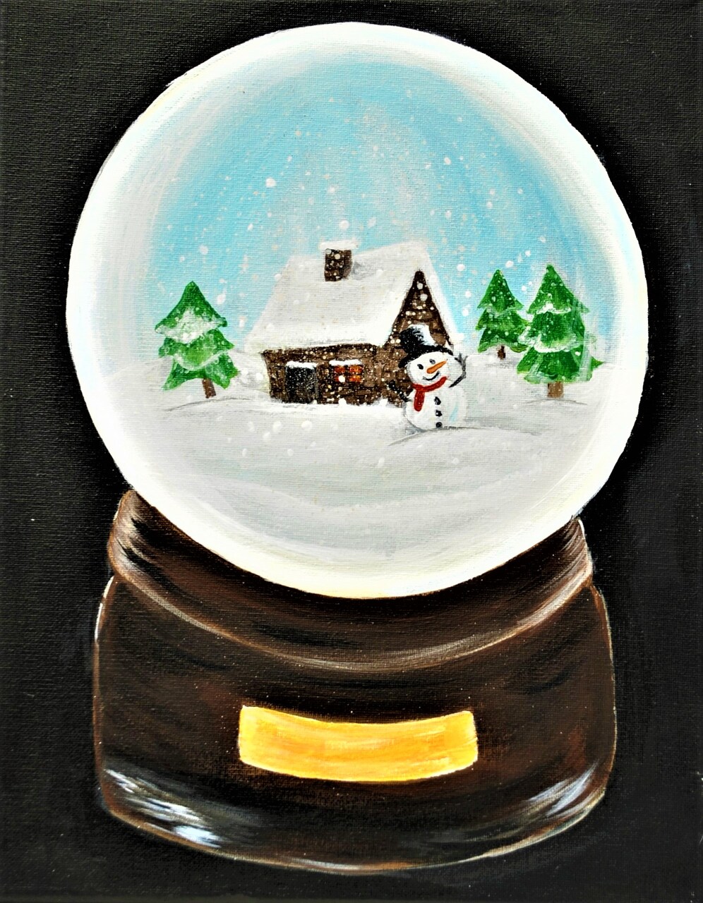 Paint By Colors - Home Away From Home Snowglobe Acrylic Painting Kit, DIY Christmas Craft, Art Gift Set, Beginner Painting, Paint At Home